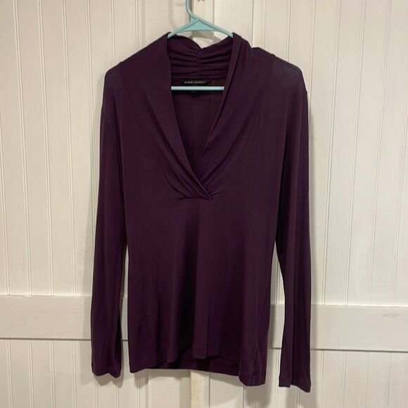 BANANA REPUBLIC, adorable, eggplant long sleeve top size MP - Picture 1 of 6